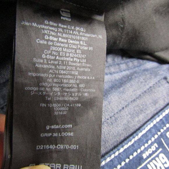 VTG Y2K G-star jeans ORIGINALS Grip 36 Loose Wide Leg Raw 33/32 Streetwear RARE - Picture 12 of 13